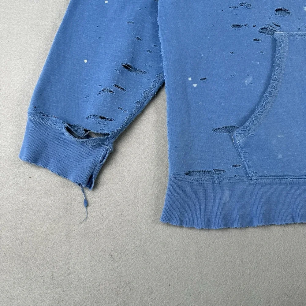 Vintage 90s Abercrombie Fitch Sweatshirt 2XL‎ Blue Distressed Thrashed Crew Neck